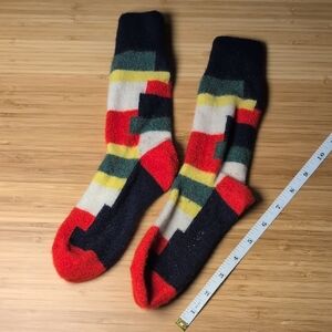J.Crew Wool Socks_Navy+Red